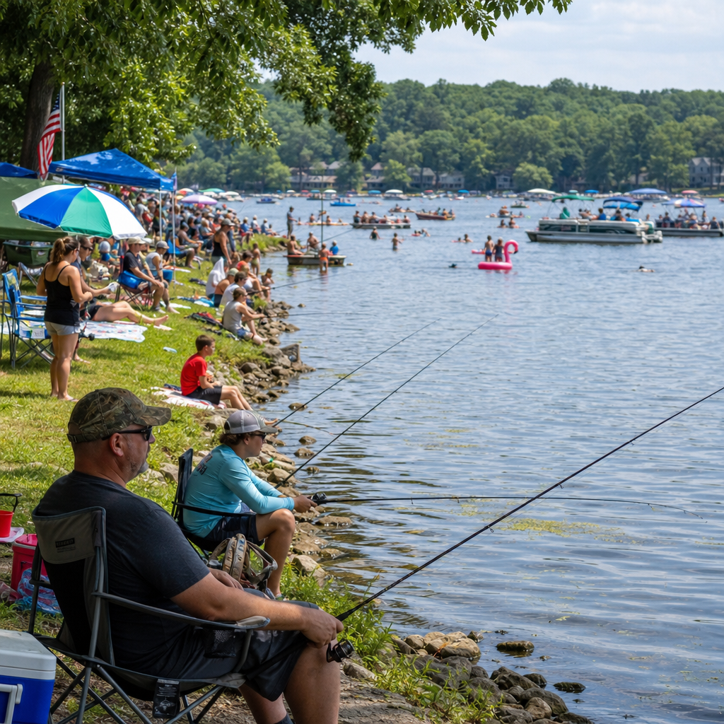 Fishing a Crowded Lake From the Bank summer - EVERY LAKE GUIDE Fishing a Crowded Lake From the Bank in the summer