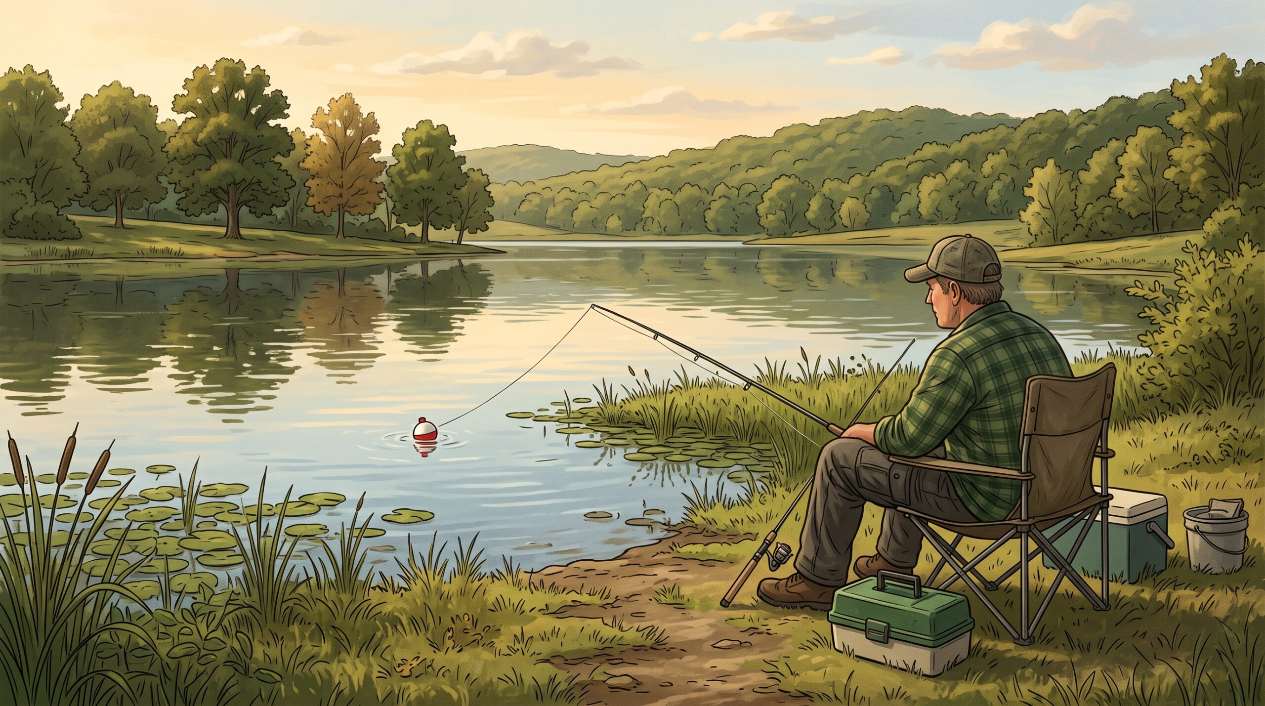 bobber-dips-no-fish-kentucky-bank-fishing-scaled-1 - EVERY LAKE GUIDE